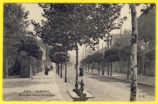 cpa MAISONS ALFORT (Val de Marne) Rue des DEUX MOULINS Restaurant Ed. E. MALCUIT