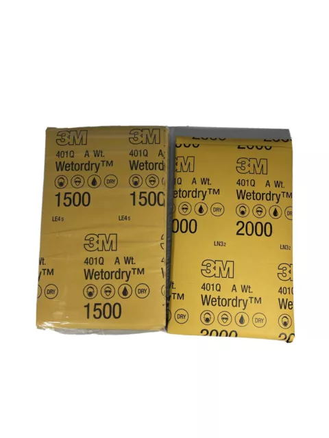 3M WET OR DRY SANDPAPER MIXED 10 PACK 1500 Grit and 2000 Grit 5 Sheets of Each