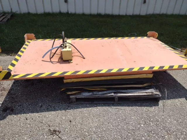 Scott Handling Lift table 99" x 52" Pneumatic Lift Table 4000lb Capacity