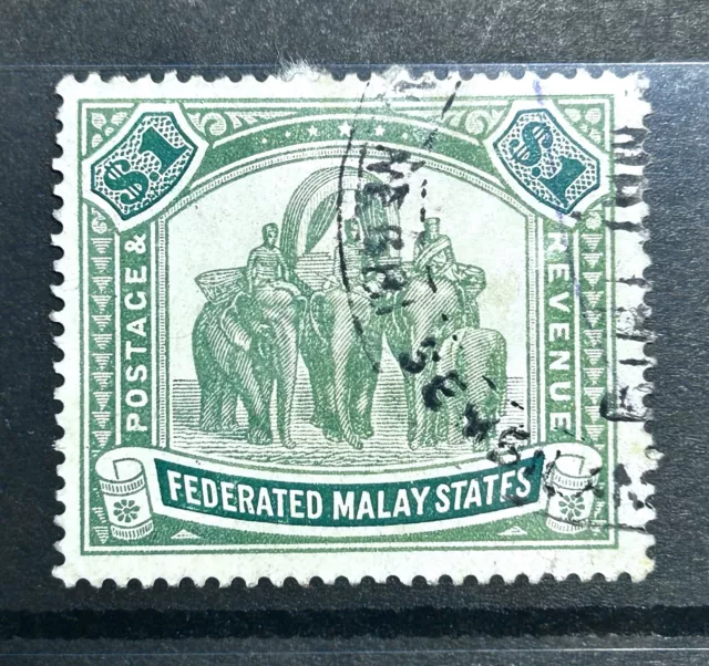 MALAYA stamps 1907 $1  elephant used