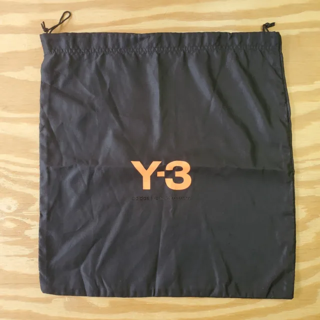 Adidas Y3 Yohji Yamamoto Black Dust Drawstring Bag Shoe Storage 15 x 13 A333
