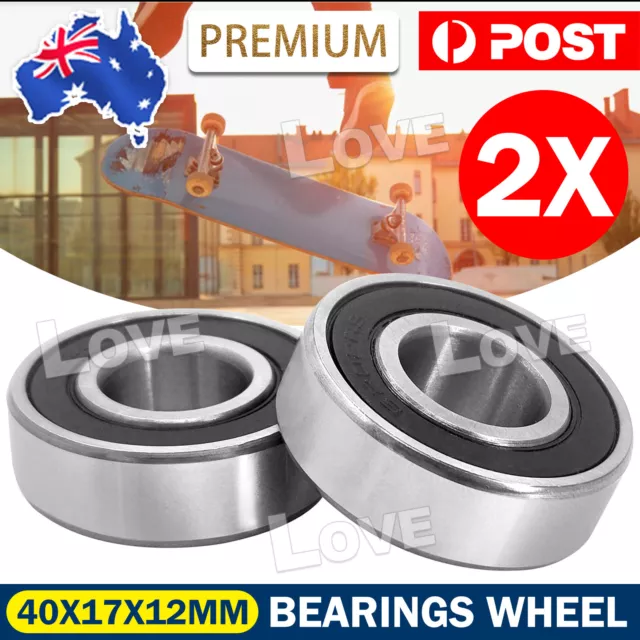 2x 6203RS 17mm x 40mm x 12mm Deep Groove Ball Bearing Double Sealed Roller Axle