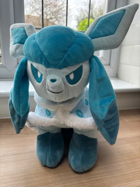 Build A Bear Pokemon Glaceon & Cape Eeveelution Soft Plush Cuddly Toy 14" Vgc