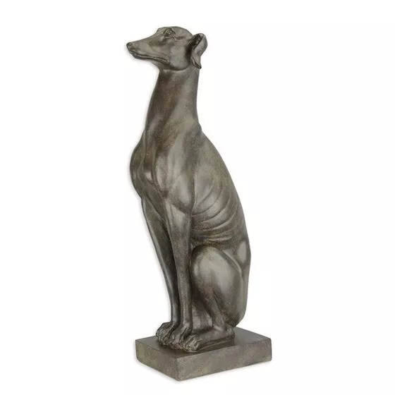 Deko Figur Statue Skulptur Hund Windhund sitzend 55,5 cm Kunstharz