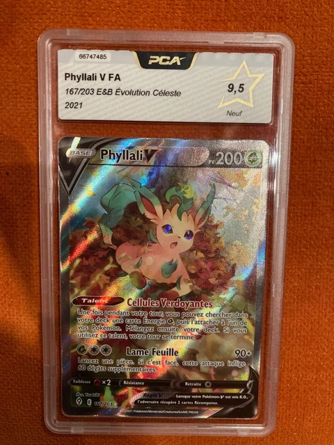 Carte Pokémon Phyllali V 167/203 PCA 9,5 NEUF