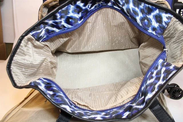 Samantha Brown Navy Leopard NEW 2PC Set Carry On & Tote Luggage S7655-47-2PC 22