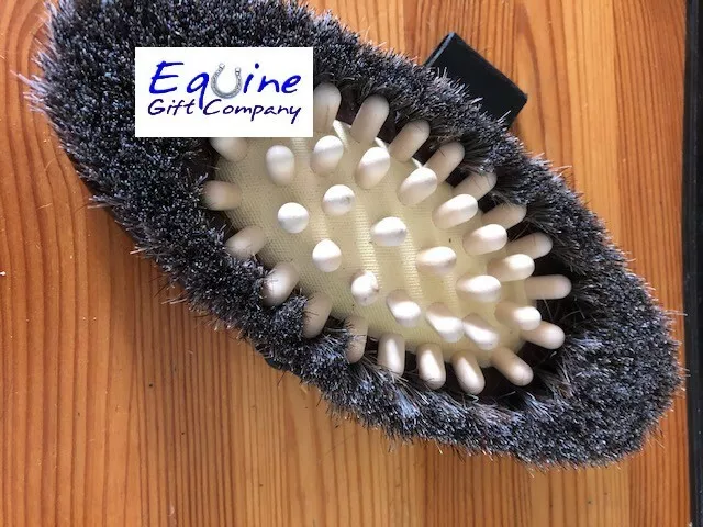 HySHINE Deluxe Body Brush with Soft Goat Hair Outer& Massage Pad Centre FREE SHI