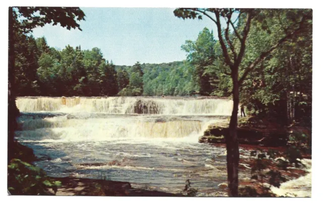 Lower Falls of the Tahquamenon River in Michigan's Upper Peninsula Old Postcard