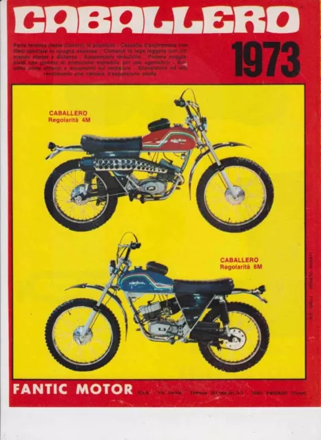 advertising Pubblicità-FANTIC MOTOR CABALLERO 50  1973-MOTOITALIANE ENDURO EPOCA