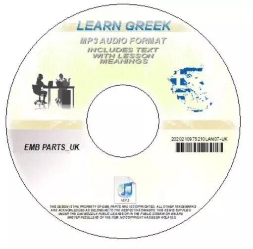 LEARN Greek Complete Language Training Course  on MP3 AUDIO CD UK POST