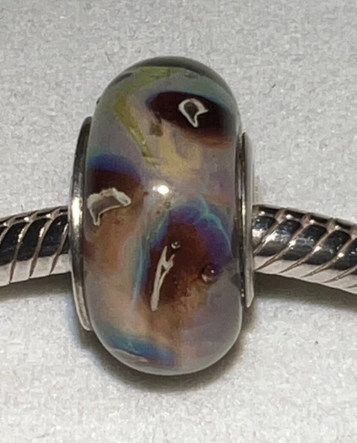 Authentic Chamilia Natural Disguise Ob-185 Murano Glass Sterling Silver Bead New