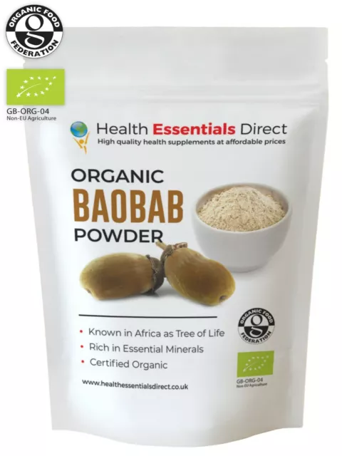 Organic Baobab Powder (Superior Grade, South African Super Fruit) Choose Size