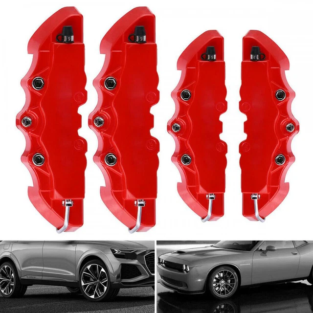 4x Red 3D Style Front+Rear Car Disc Brake Caliper Cover Parts Brake Accessories