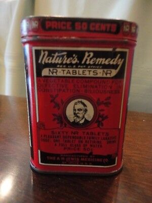 Natures Remedy NR Medication Tablets Tin AH Lewis Company St Louis Vintage