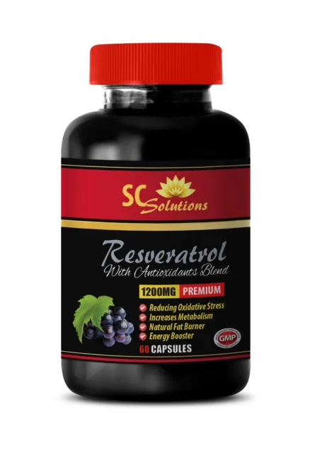 energy support vitamins - PURE RESVERATROL 1200MG - antioxidant vitamins - 1 Bot