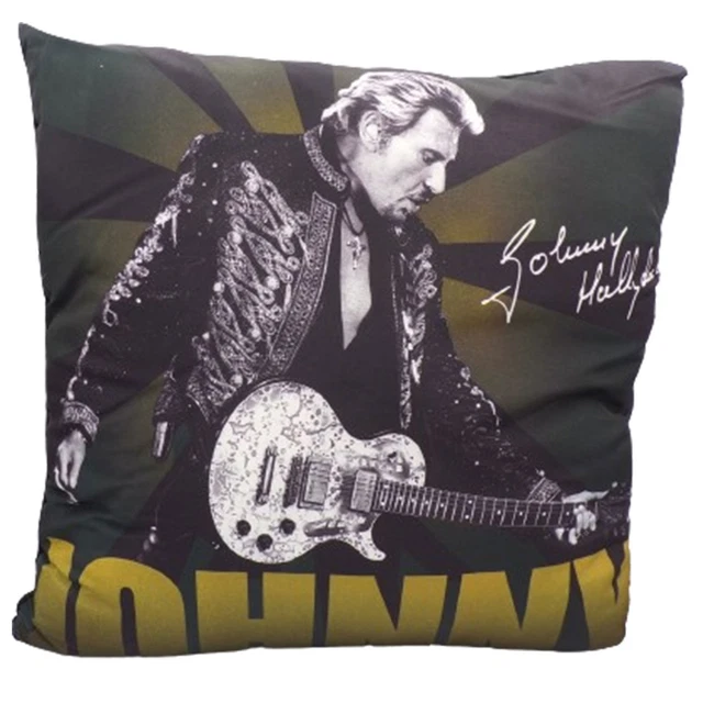 Coussin Lumineux Personnalisable Johnny Hallyday - CréaCat - Blanc - Stitch