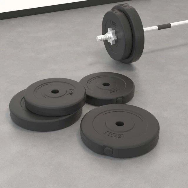 Set Piastre Pesi In Cemento Da 20kg-30kg - Per Bilancieri E Home Fitness