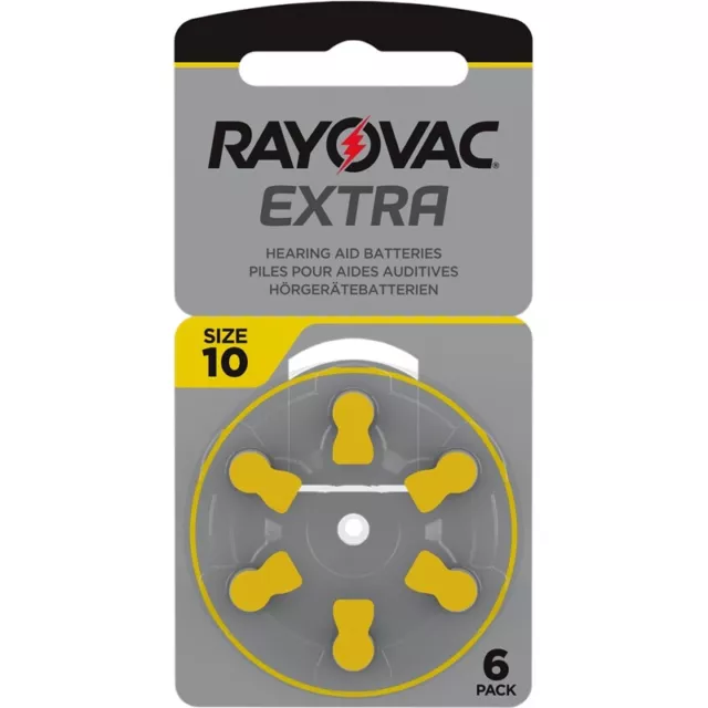 60x Hörgeräte-Batterie Typ 10 Rayovac Extra (vormals Extra advanced)