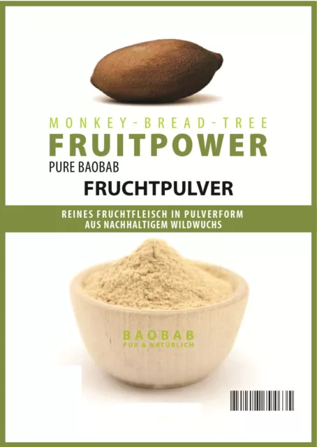 3 KG Baobab Pulver │ Fruchtpulver im Zip Bag aus Wildwuchs für Smoothies