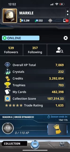 Entire Topps Star Wars Digital Card Trader Account TOP 5% 187,314K SCORE Day 1