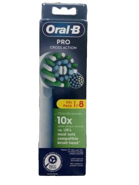 Oral-B Pro CrossAction white Toothbrush Heads - Pack Of 8
