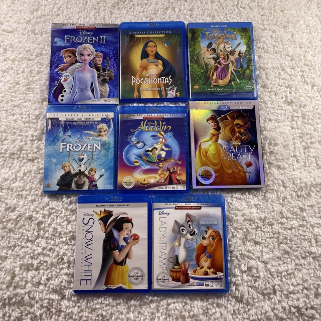 DISNEY PRINCESS BLU Ray DVD Lot 8 Movies Beauty And The Beast