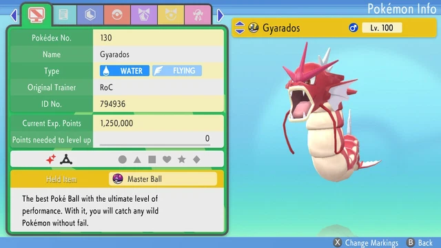 Pokémon Leviator Shiny 6IV - Pour Jeux Pokémon Diamant Étincelant / Perle Scintillante Sur Nintendo Switch