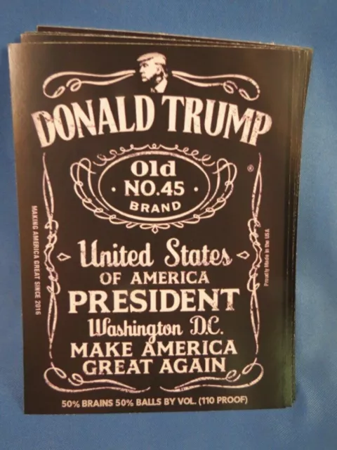 LOT OF 20 TRUMP FOR PRESIDENT 2020 STICKERS Make America Great Again Whiskey 45