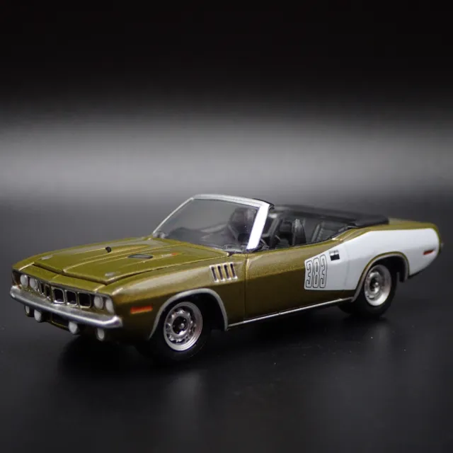 1971 71 PLYMOUTH Cuda Cabrio 383 1:64 Maßstab Sammlerstück Druckguss Modellauto