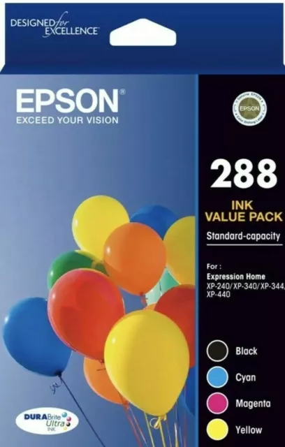 Genuine Original Epson 288 Ink Cartridge/ Value Pack XP-240 XP-340 XP-344 XP-440