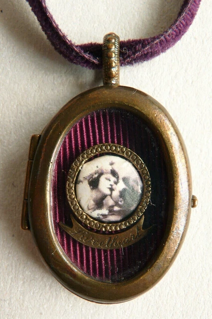 Pendentif Reliquaire Ancien Porte-photo En Argent Massif - Bijou Vintage