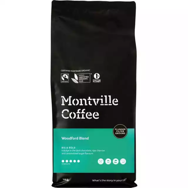 Montville Coffee Organic Coffee - Woodford Blend (Plunger) 1kg