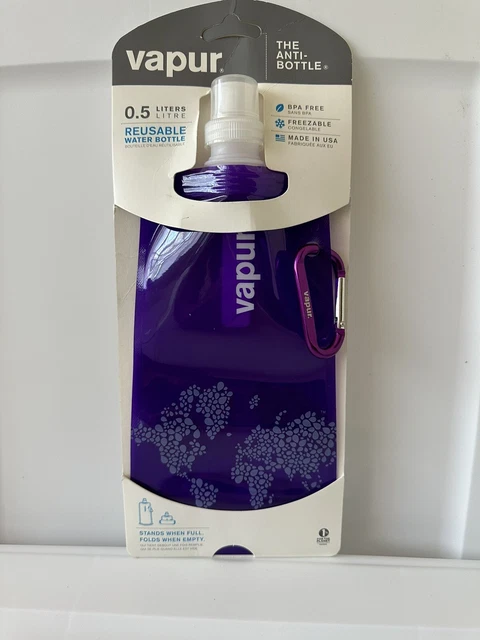 Purple Vapur Reflex- The Anti-Bottle-Water Bottle, .5L/18oz- NEW