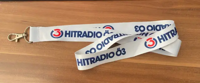 Hitradio Ö3 - Schlüsselband Lanyard, weiß NEU