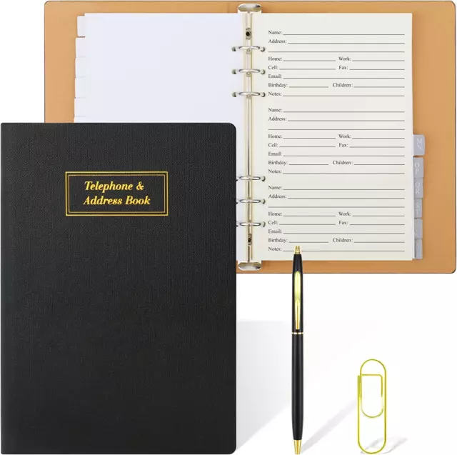 Refillable Address Book with Alphabetical Tabs 576 Large Print Telephone Birthda