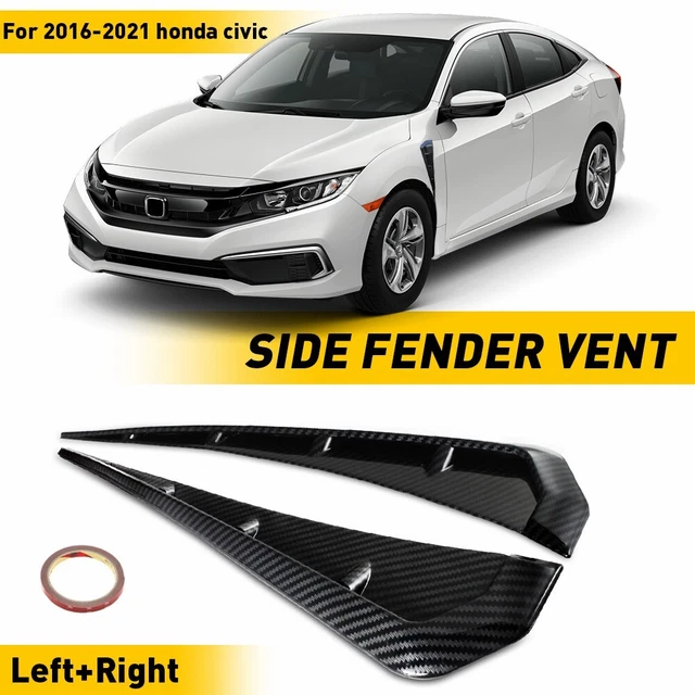 2 Carbon Fiber Car Side Fender Vent Air Wing Cover Trim Exterior Car Accessories