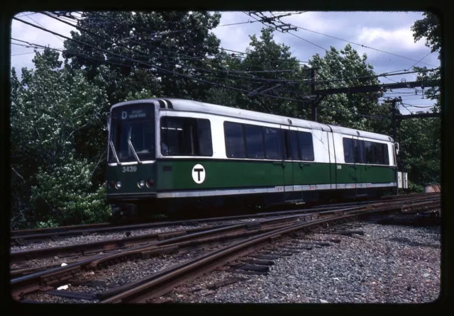 Trolley Slide - Boston MBTA LRV Light Rail Vehicle #3439 Riverside Yard Transit