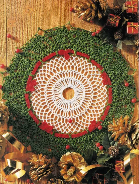 Christmas Green Wreath Bouquet Doily Star Hat Sachets 24 Borders Crochet Pattern