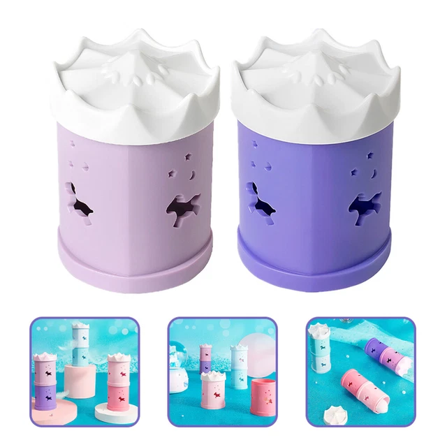 2 Pcs Organizer Beauty Egg Storage Box Blending Sponges Makeup Shelf