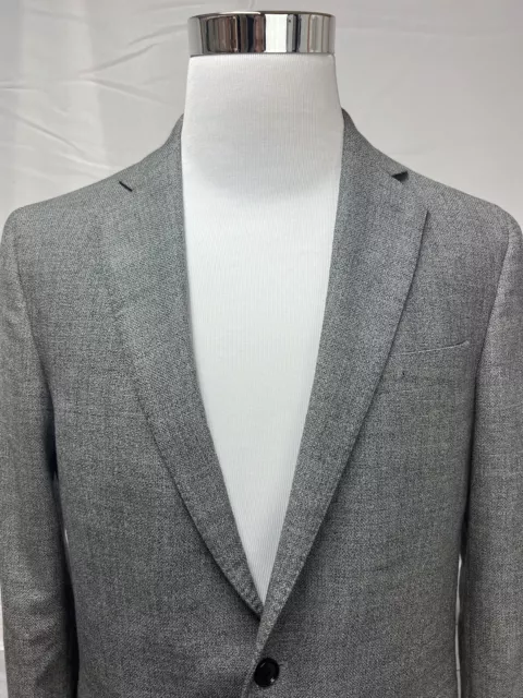 Men's Brooks Brothers Regent Fit Gray Woven Wool 2-Button 40R Blazer Suit Jacket 2