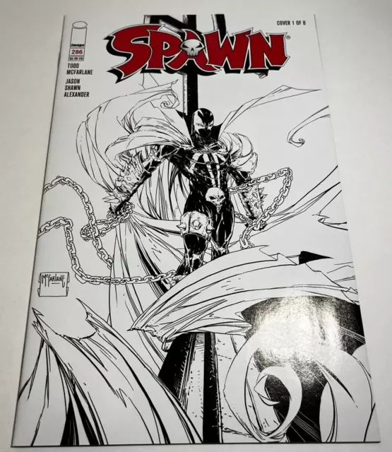 Spawn #286 - 2018 Image Comics Todd Mcfarlane B&W Sketch Variant Cover 1 of 8