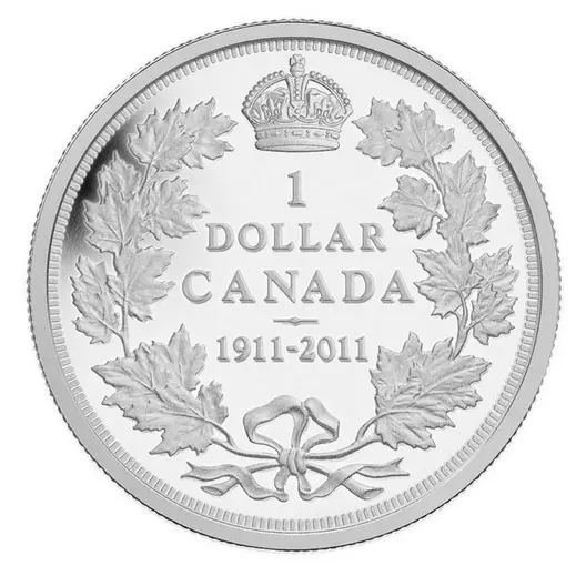 2011 Canada $1 Silver dollar from SE set : 100th anniv of the 1911 silver dollar