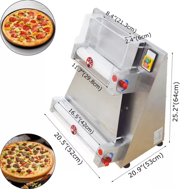 110V Automatic Electric Pizza Dough Roller Sheeter Pizza Press Machine