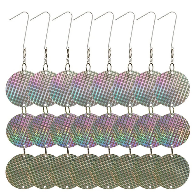 24PZ / Set Dischi Repellenti per Uccelli Dispositivo di Sospensione Riflett Q8V9