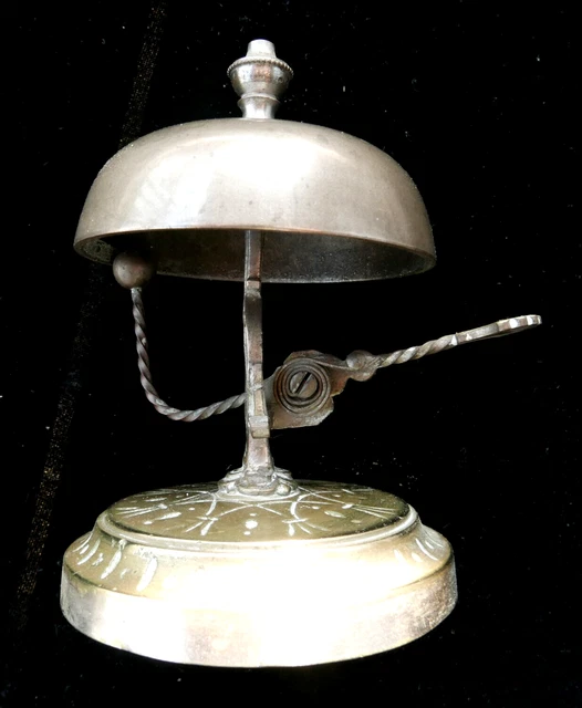 ANCIENNE SONNETTE DE Table Cloche de réception en Bronze EUR 24,99