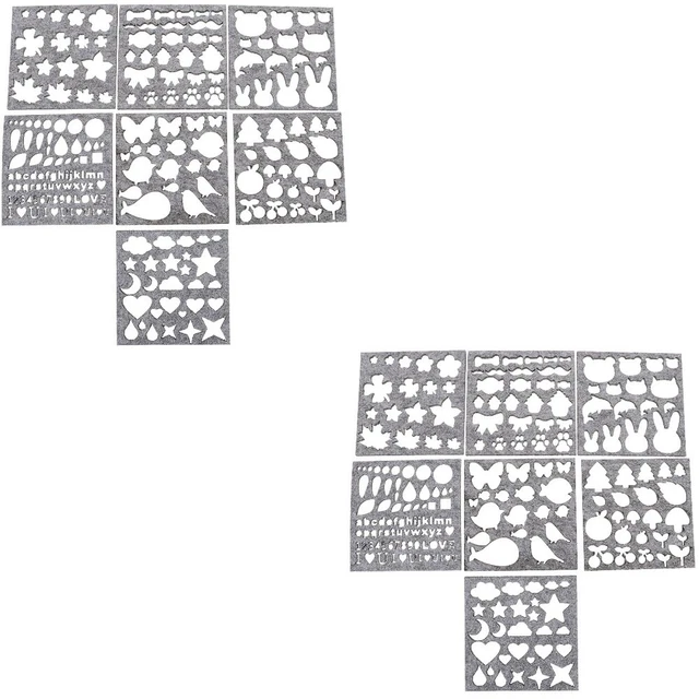 14 pezzi stampi feltro accessori stencil da ricamo a mano strumento