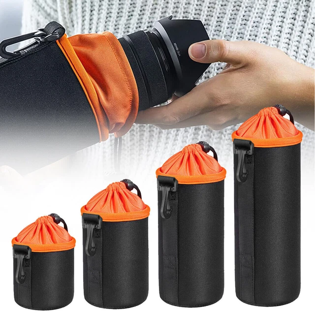 Waterproof Soft Neoprene Camera Lens Pouch Bag Drawstring Protector Case