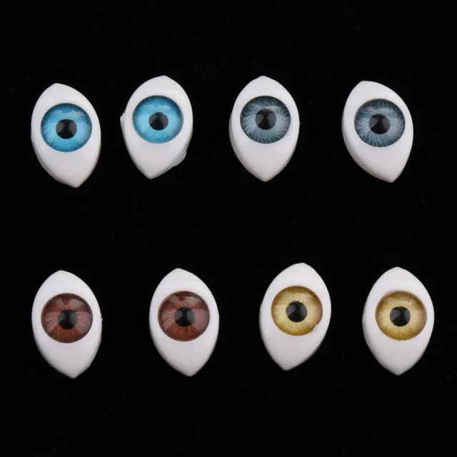 4 Color 8pcs Doll Eyes Oval Hollow Plastic Eyes For BJD Dolls DIY 5/6/8/9/10mm