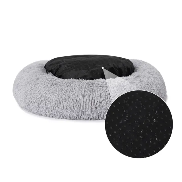 Calming Dog Bed Cat Bed Donut Faux Fur Pet Bed Round Anti-Anxiety Donut Cuddler 7