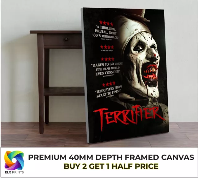 Terrifier Horror Classic Movie Large CANVAS Art Print Gift A0 A1 A2 A3 A4